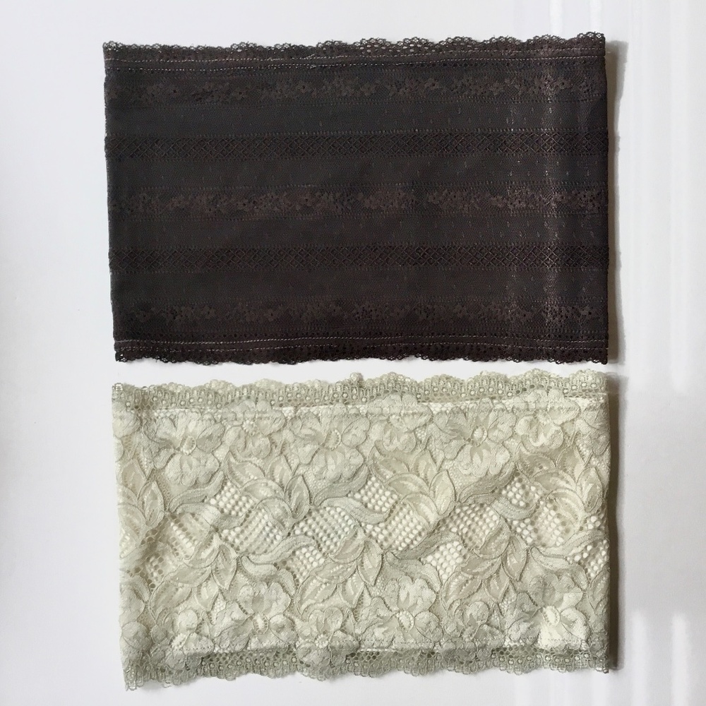 NWOT Two Lined Lace Bandeaus by Emmelee